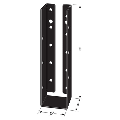 Simpson Strong-Tie APLH210R (2-1/16" x 7-3/4") 14Ga Concealed-Flange Light Joist Hanger for 2x10 Rough, ZMAX/Black Finish - 2
