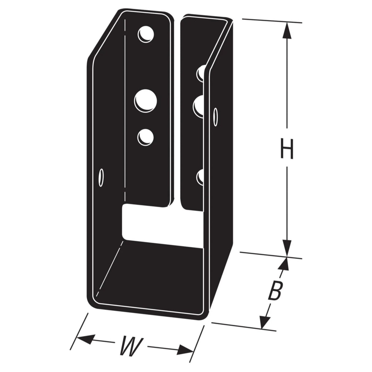 Simpson Strong-Tie APLH24 (1-9/16" x 3-5/16") 14Ga Concealed-Flange Light Joist Hanger for 2x4, ZMAX/Black Finish - 2