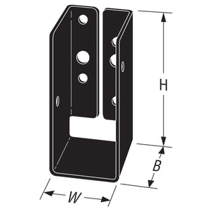 Simpson Strong-Tie APLH24 (1-9/16" x 3-5/16") 14Ga Concealed-Flange Light Joist Hanger for 2x4, ZMAX/Black Finish - 2