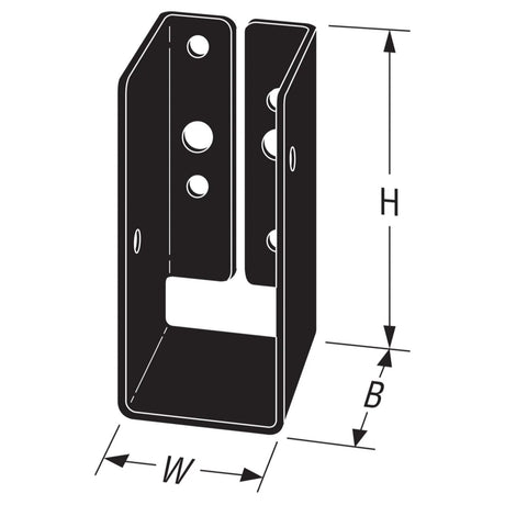 Simpson Strong-Tie APLH24 (1-9/16" x 3-5/16") 14Ga Concealed-Flange Light Joist Hanger for 2x4, ZMAX/Black Finish - 2