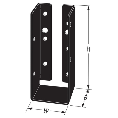 Simpson Strong-Tie APLH26R (2-1/6" x 4-7/8") 14Ga Concealed-Flange Light Joist Hanger for 2x6 Rough, ZMAX/Black Finish - 2