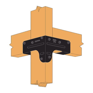 Simpson Strong-Tie APRTC2 (2x Joist, 2x4 Post) Outdoor Accents ZMAX Black Rigid Tie Corner Connector - 2