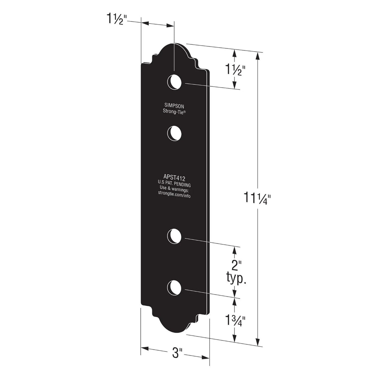 Simpson Strong-Tie APST412 Outdoor Accents Mission Collection Strap for 4x - 2