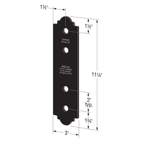 Simpson APST412 Strong-Tie Outdoor Accents Mission Collection Strap for 4x - 2