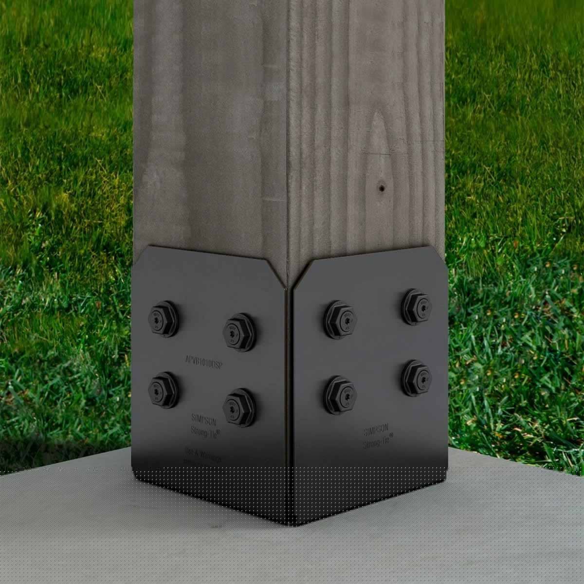Simpson Strong-Tie APVB1010DSP Decorative Post Base Side Plates for 10x Posts - ZMAX Black Powder Coated - 4