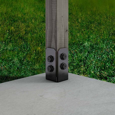 Simpson Strong-Tie APVB44DSP Avant Decorative Post Base Plates - Black Powder Coat (2 Pack) - 4