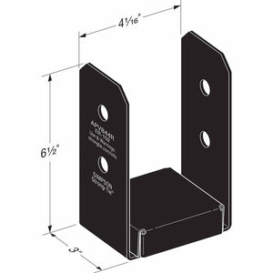Simpson Strong-Tie APVB44R (4" x 4" Rough) Outdoor Adjustable Post Base - ZMAX/Black Powder Coated - 2