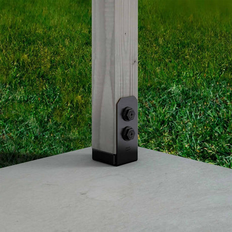 Simpson Strong-Tie APVB44R (4" x 4" Rough) Outdoor Adjustable Post Base - ZMAX/Black Powder Coated - 4