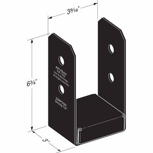 Simpson Strong-Tie APVB44 (4" x 4") Outdoor Adjustable Post Base - ZMAX/Black Powder Coated - 2