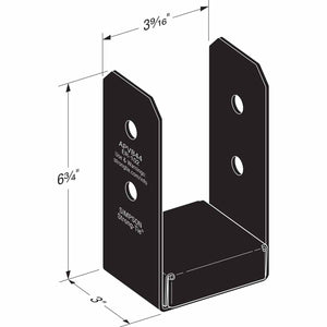 Simpson Strong-Tie APVB44 (4" x 4") Outdoor Adjustable Post Base - ZMAX/Black Powder Coated - 2