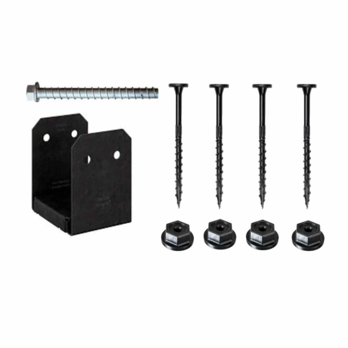 Simpson Strong-Tie APVB66R (6" x 6" Rough) Outdoor Adjustable Post Base - ZMAX/Black Powder Coated - 2