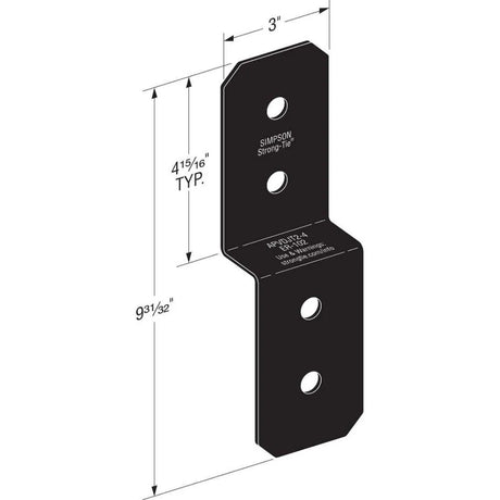 Simpson APVDJT2-4 Strong-Tie Outdoor Accents Avant Collection Deck Joist Tie for 2x - 2