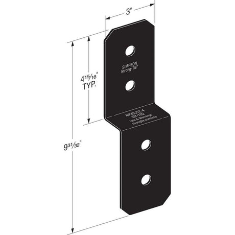 Simpson Strong-Tie APVDJT2-4 Outdoor Accents Avant Collection Deck Joist Tie for 2x - 2