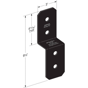 Simpson Strong-Tie APVDJT2R-4 Outdoor Accents Avant Collection Deck Joist Tie for Rough 2x - 2