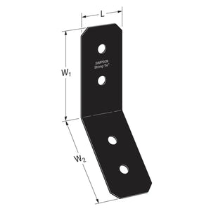 Simpson Strong-Tie APVKB45-4 (3" x 4x) 12Ga Decorative Knee Brace Connector - ZMAX/Black Powder Coating - 2