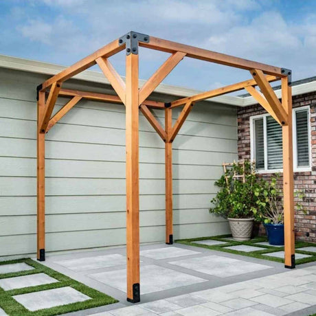Simpson Strong-Tie APVPK44-D1 DIY Pergola Hardware Kit for 4x4 Lumber ZMAX Black Powder Coat - Complete Outdoor Accents Avant Collection Kit