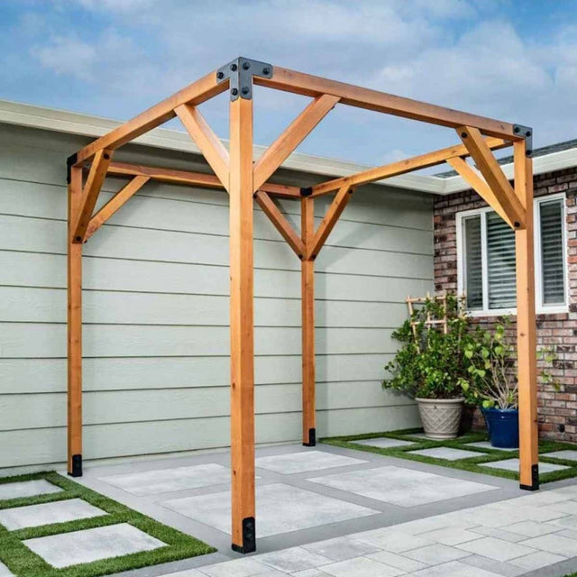 Simpson Strong-Tie APVPK44-D1 DIY Pergola Hardware Kit for 4x4 Lumber ZMAX Black Powder Coat - Complete Outdoor Accents Avant Collection Kit