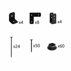 Simpson Strong-Tie APVPK44-D1 DIY Pergola Hardware Kit for 4x4 Lumber ZMAX Black Powder Coat - Complete Outdoor Accents Avant Collection Kit - 4