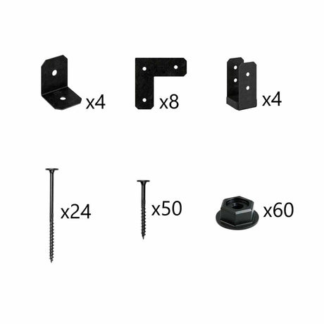 Simpson Strong-Tie APVPK44-D1 DIY Pergola Hardware Kit for 4x4 Lumber ZMAX Black Powder Coat - Complete Outdoor Accents Avant Collection Kit - 4