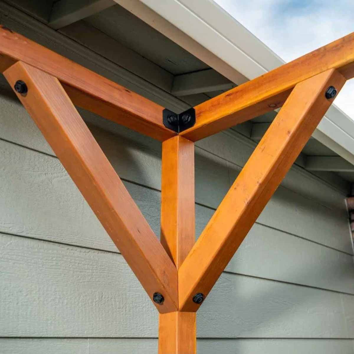 Simpson Strong-Tie APVPK44-D1 DIY Pergola Hardware Kit for 4x4 Lumber ZMAX Black Powder Coat - Complete Outdoor Accents Avant Collection Kit - 10