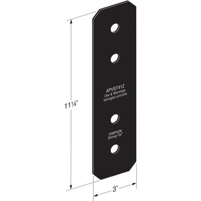 Simpson Strong-Tie APVST412 (3" x 11-1/4") Outdoor Accents Avant Collection Strap for 4x Lumber - 2