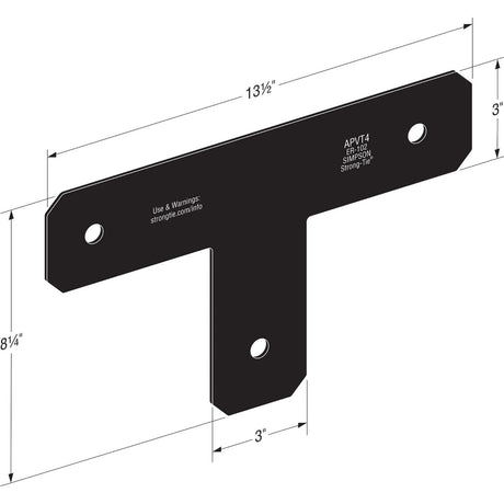 Simpson Strong-Tie APVT4 (13-1/2") 12Ga Outdoor Accents Avant Collection T Strap for 4x4 - 2