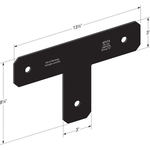 Simpson Strong-Tie APVT4 (13-1/2") 12Ga Outdoor Accents Avant Collection T Strap for 4x4 - 2