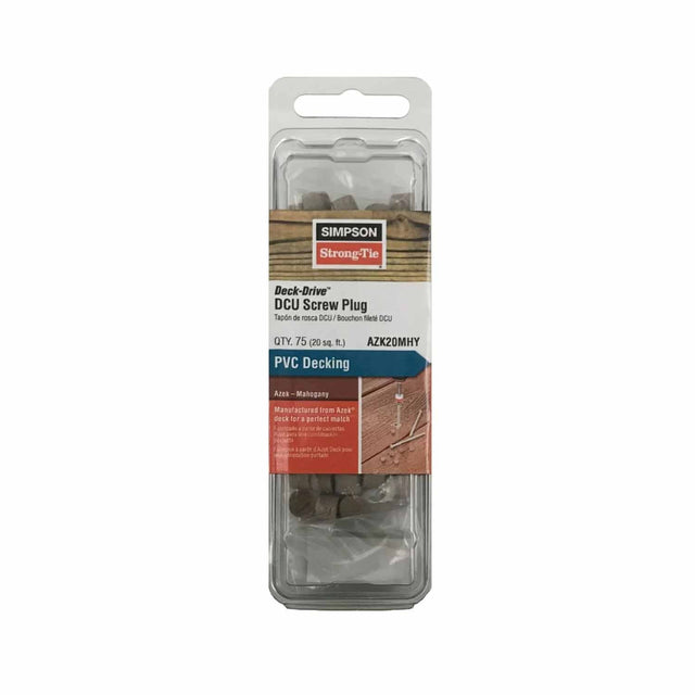 Simpson Strong-Tie AZK20MHY Deck-Drive(2") DCU Screw Plug - Azek Mahogany (75 Pack)