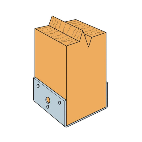 Simpson Strong-Tie BC60Z (6x) 18 Gauge Post Half Base - Zmax Finish - 3