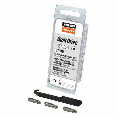 Simpson Strong-Tie BIT2SU-RC3 Quik Drive (#2) Square Undersized-Drive Bit (3 Pack) - 2