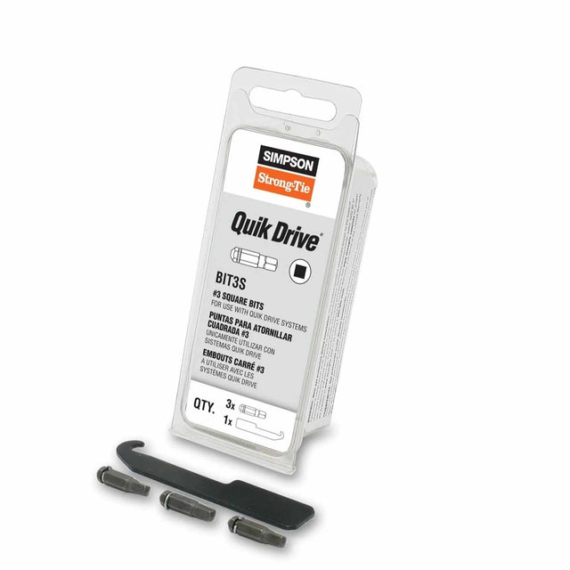 Simpson Strong-Tie BIT3S-RC10 Quik Drive (#3) Square-Drive Replacement Bit Quik Drive Systems (10 Pack)