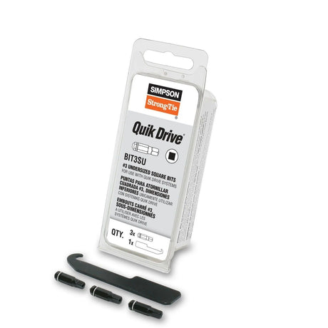 Simpson Strong-Tie BIT3SU-RC10 Quik Drive (#3) Undersized Square Driver Bit (10 Pack)