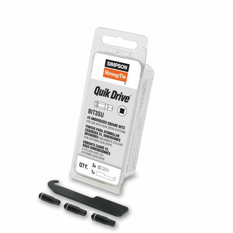 Simpson Strong-Tie BIT3SU-RC3 Quik Drive (#3) Square Undersized-Drive Bit (3 Pack)