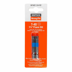Simpson Strong-Tie BIT40T-134-R2 (T40 x 1-3/4") 6-Lobe Drive Power Bit (2 Pack) - 2