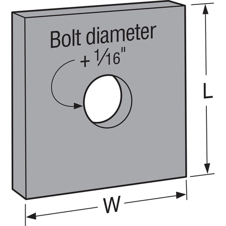 Simpson BP 5/8 Strong-Tie Bearing Plate with 5/8" Bolt Diameter - 3