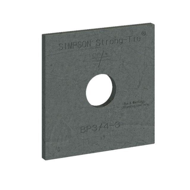 Simpson BP 7/8-2 Strong-Tie 7/8" Hole Flat Bearing Plate for Structural Connections