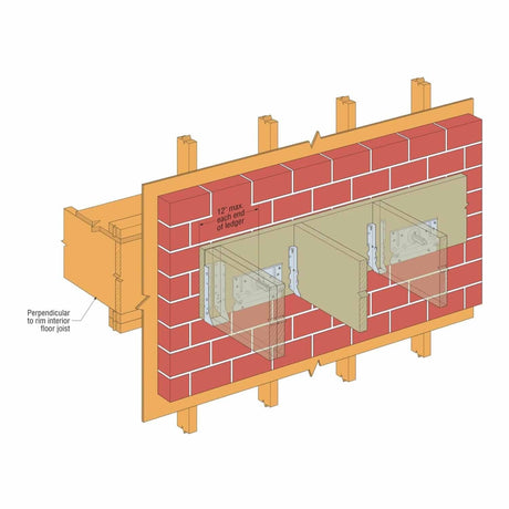 Simpson Strong-Tie BVLZ-KT4 Brick Veneer Ledger Connector ZMAX Galvanized (4 Pack) - 4
