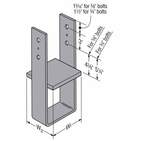 Simpson Strong-Tie CB1212 (12" x 12") Heavy-Duty Column Base for Concrete Foundations - 2