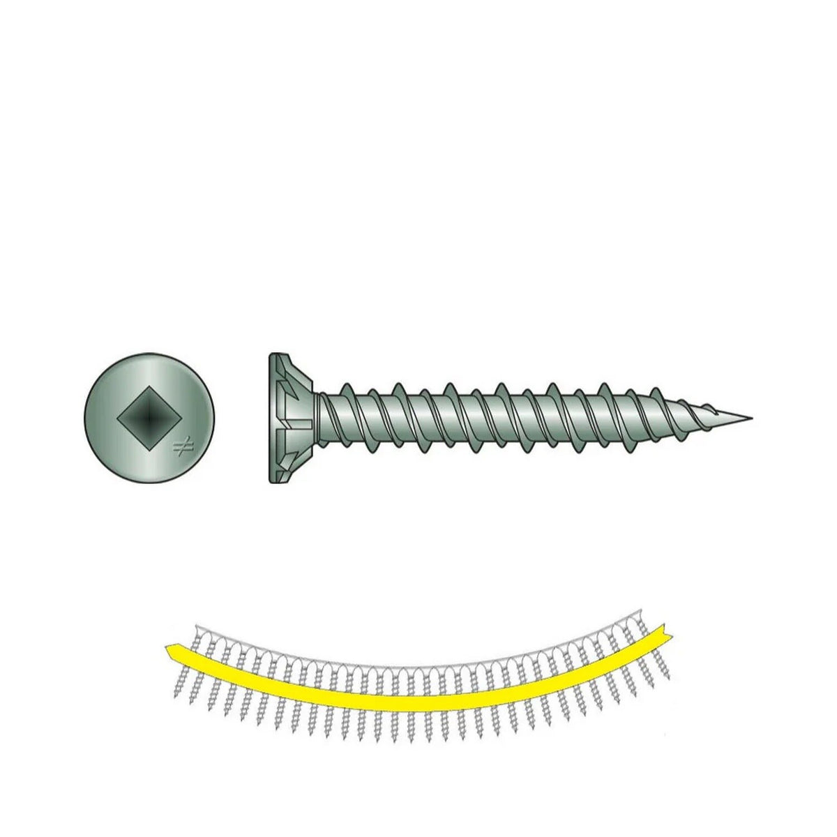 Simpson Strong-Tie CB3BLGHL114S Quik Drive (#9 x 1-1/4") Fiber-Cement Board Screw Collated (1500 Pack)