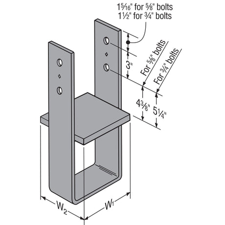 Simpson Strong-Tie CB46W (4" x 6") Column Base for Heavy Duty Column Loads - 2