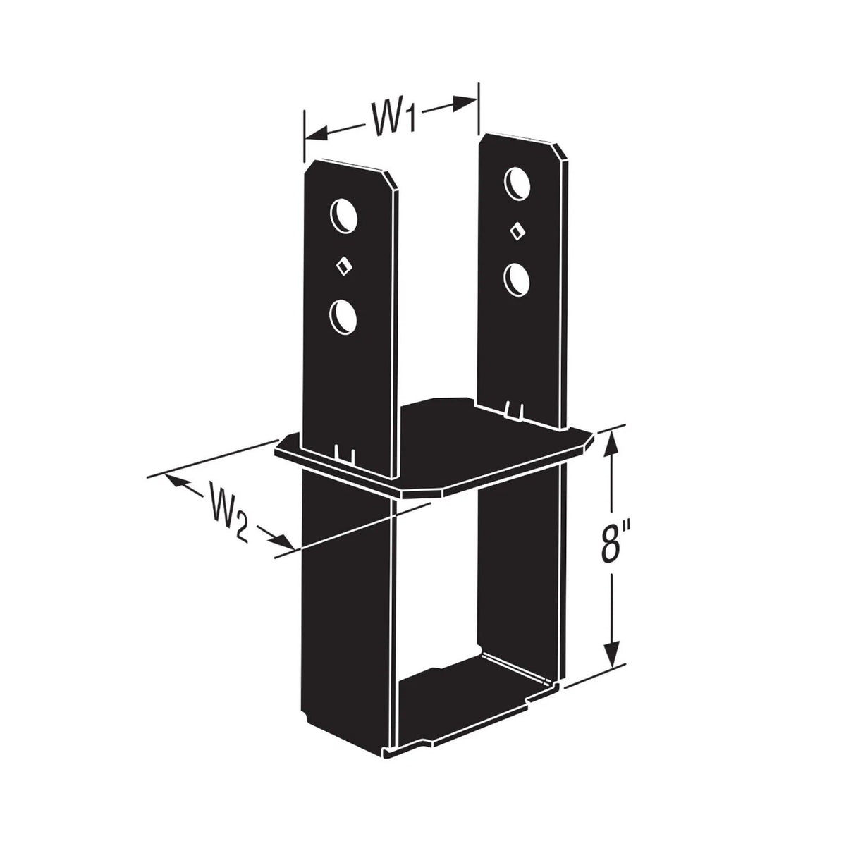 Simpson Strong-Tie CB66PC Black Powder-Coated Column Base for 6x6 - 2