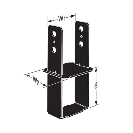 Simpson Strong-Tie CB66PC Black Powder-Coated Column Base for 6x6 - 2