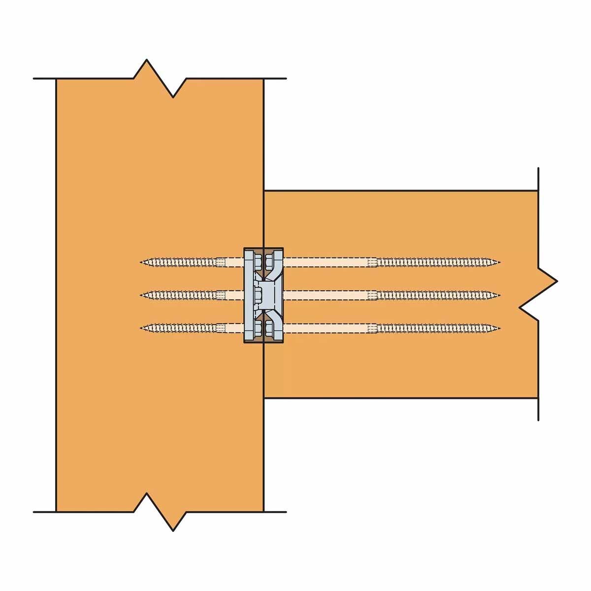 Simpson Strong-Tie CBH2.37X5.5C-KT (2-3/8" x 5-1/2") Concealed Joist-to-Column Hanger Kit - 5
