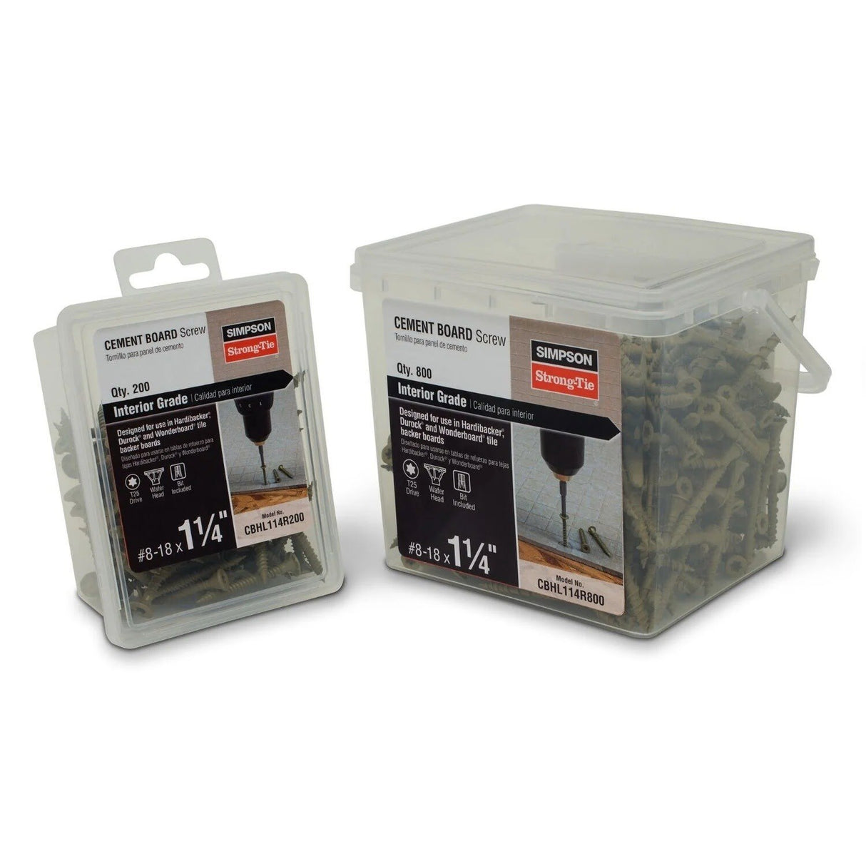 Simpson Strong-Tie CBHL158R150 Cement Board Screw High-Low Thread T25 Star Drive (150 Pack) - 2