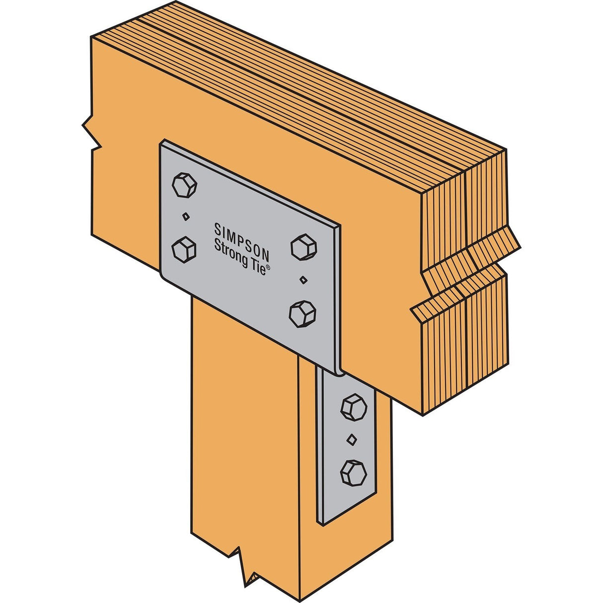 Simpson CC5 1/4-6 Strong-Tie CC Column Cap for 5-1/8" Beam, 6x Post - 4
