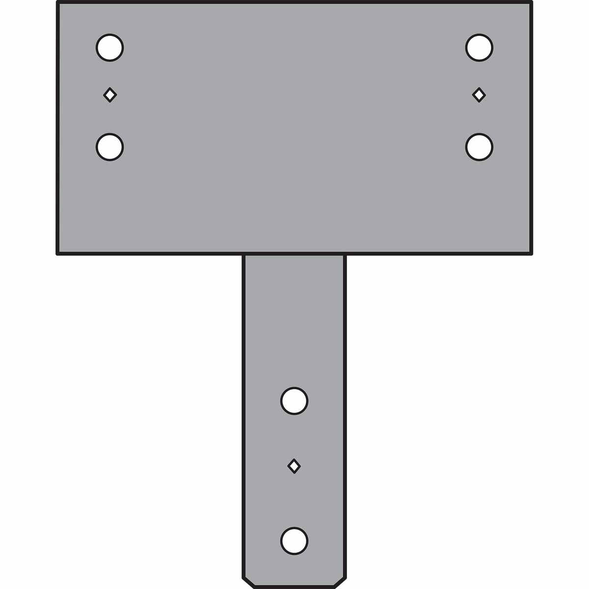 Simpson CC7 1/8-6 Strong-Tie Heavy-Duty Column Cap for 7" Beam and 6x Post - Certified Welds, Gray Paint Finish - 3