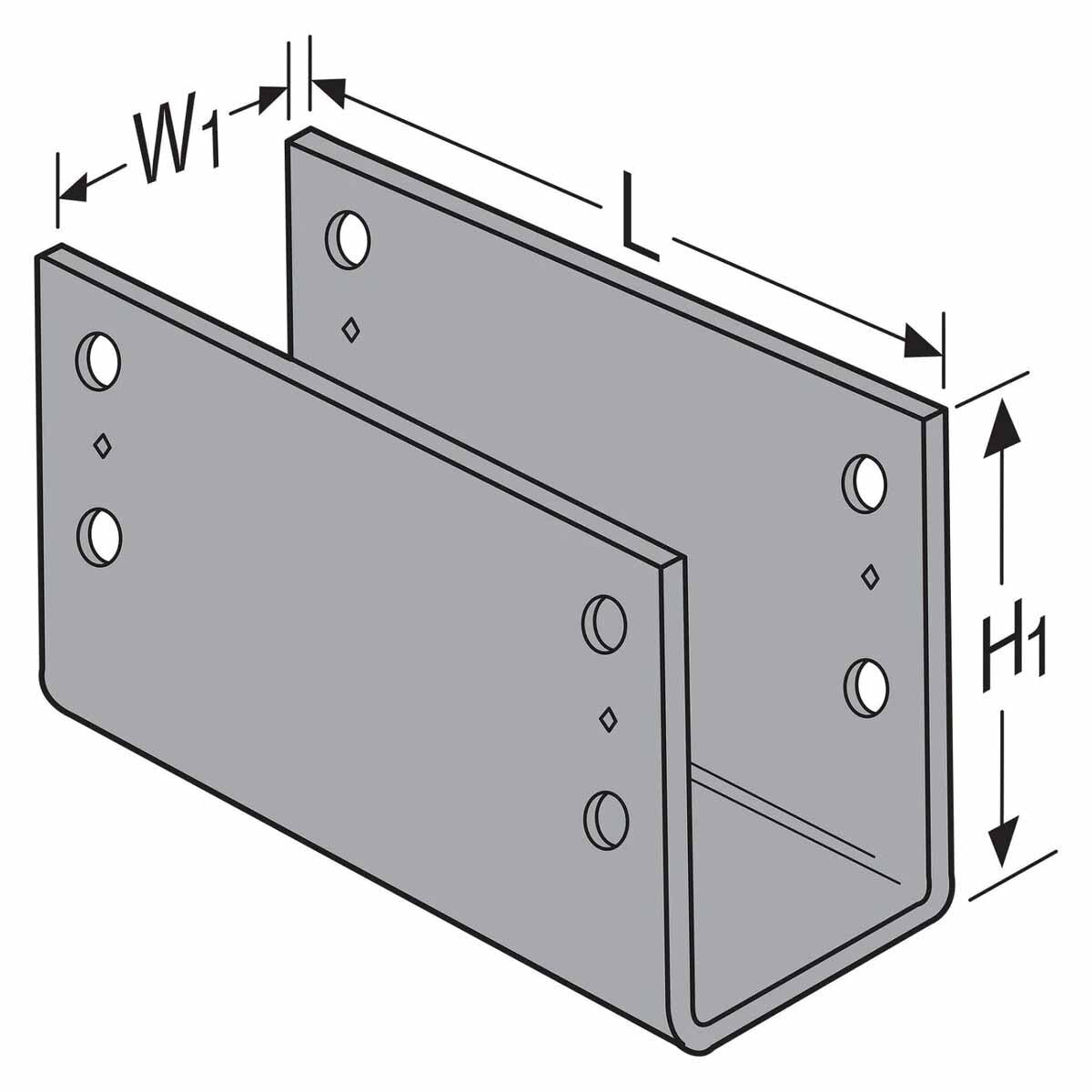 Simpson CCO3 1/4 Strong-Tie Heavy-Gauge Steel Column Cap for 3-1/4x Beams - No Coating - 2