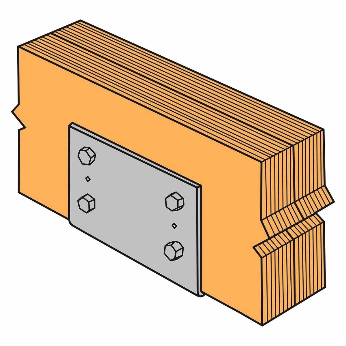 Simpson Strong-Tie CCO8 Heavy-Gauge Steel Column Cap for 8x Beams - No Coating - 3