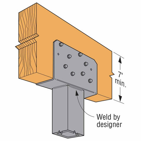 Simpson Strong-Tie CCOQ6-SDS2.5 (5-1/4" or 5-1/2") 7Ga Quick Install Column Cap Only - Uncpated Steel - 3