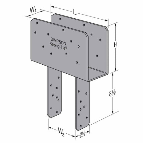 Simpson Strong-Tie CCQ3-4SDS2.5 (3-1/8" Beam, 14 Post) Quick-Install Column Cap with SDS Screws - 4